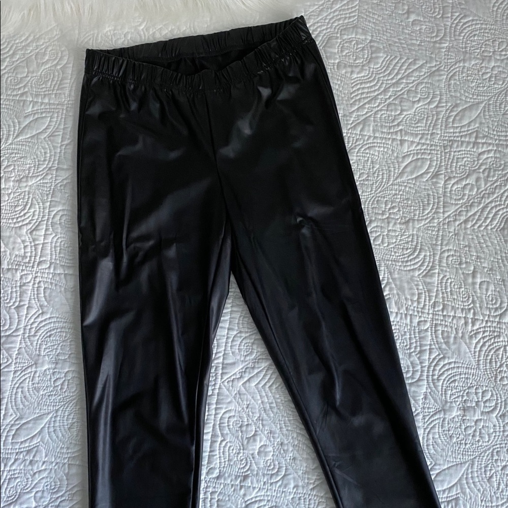 Black pleather leggings